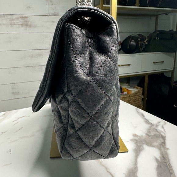 Washed Lambskin Quilted Bijoux Chain Jumbo Single Flap Black - Picture 3 of 13